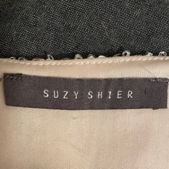 SUZY SHIER Silver Sequined Long Sleeve Top Size XL - Picture 3 of 6